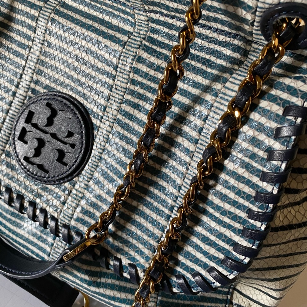 Tory Burch Marion Embossed Python Leather Bag - image 7